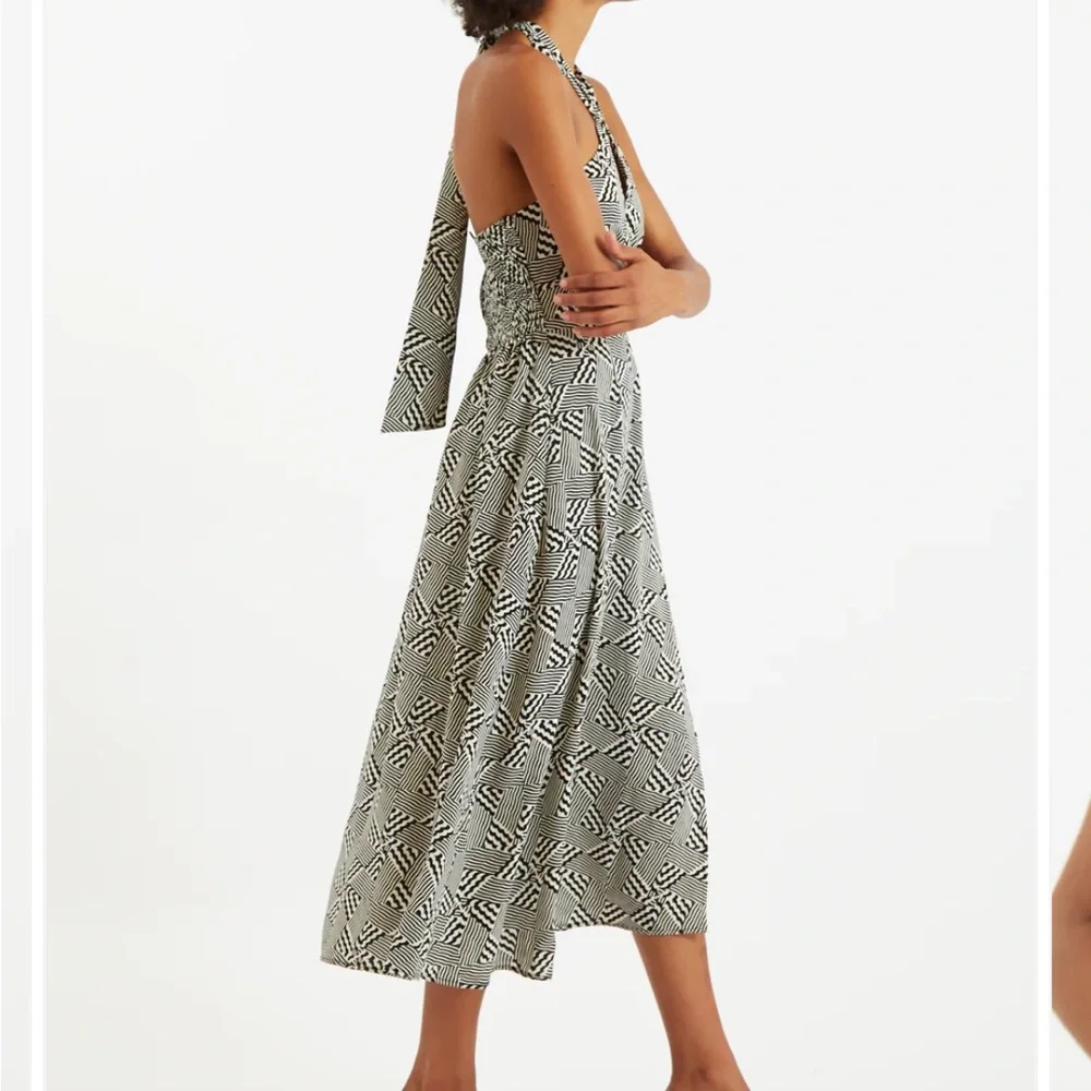Louche Geri 60’s Patchwork Tie Neck Halter Midi Dress - Picture 3 of 5